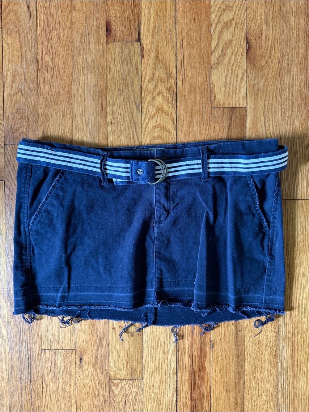 Abercrombie & Fitch Navy Mini Skirt with Striped Belt